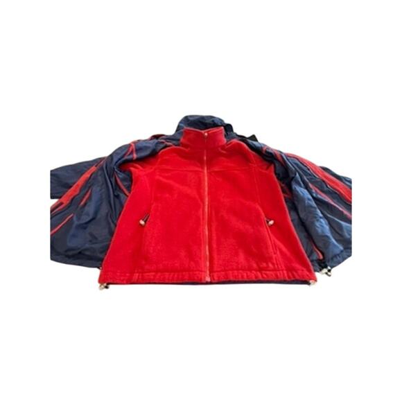 "L.L. BEAN" Women's 2 Layer Polartec Navy & Red Fleece Coat SZ M 3 Season Coat - Picture 12 of 16